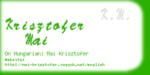 krisztofer mai business card